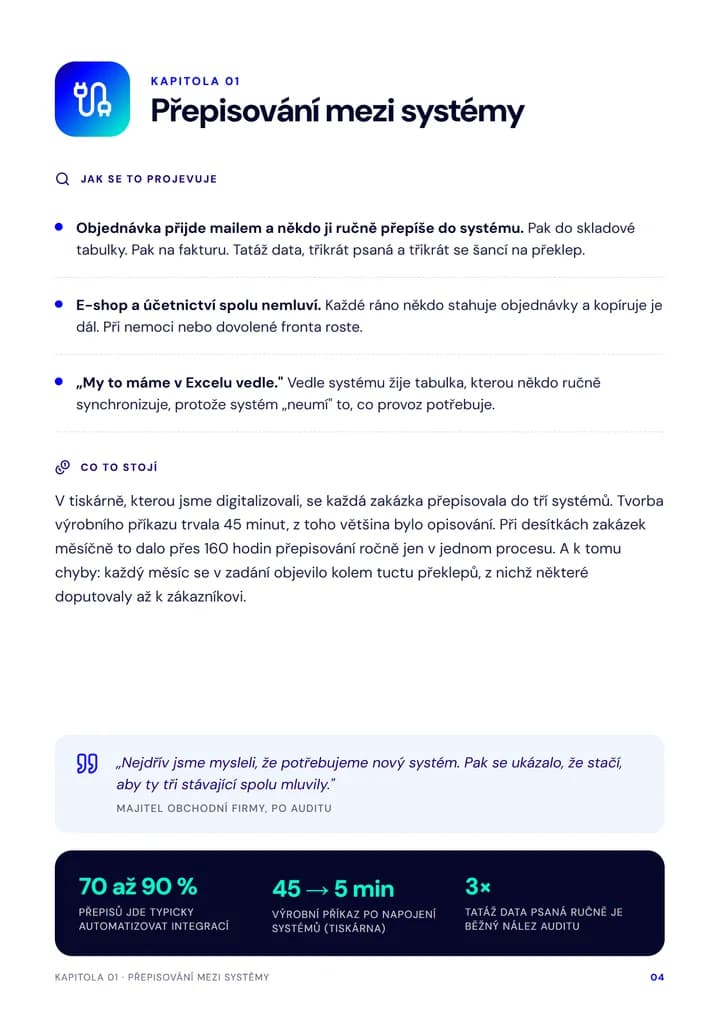 Ukázka kapitoly e-booku se signály a náklady úniku
