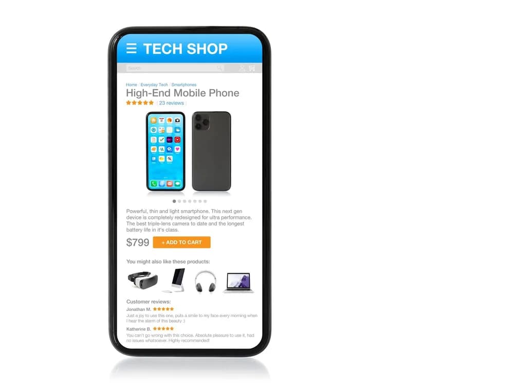 Uživatel prochází nabídku aplikací v mobilním telefonu.